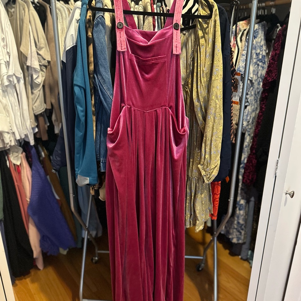 SHEIN Pink Velvet Jumpsuit